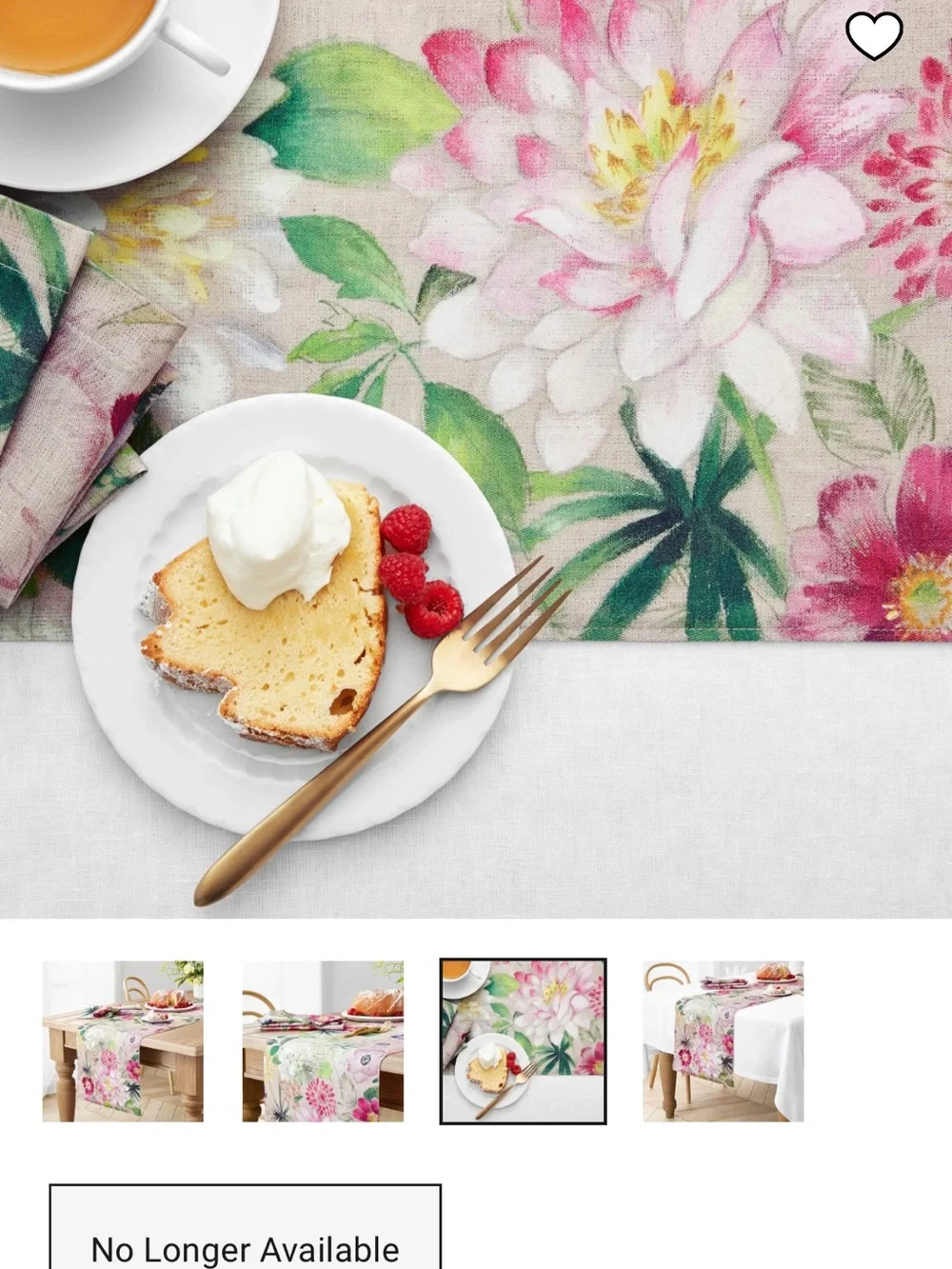 Williams Sonoma la vie en rose table runner spring summer floral